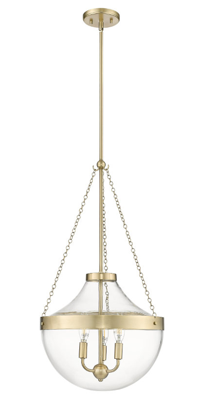 Clarra 3-Light Pendant light Matte Black or Modern Gold, Clarra Collection