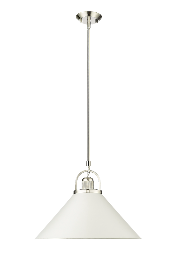 Artistan 1-Light Pendant light Polished Nickel/Matte White or Vintage Brass / Matte Black, Artistan Collection