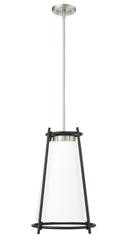 Milroe 1-Light Pendant light Brushed Nickel or Vintage Brass, Milroe Collection