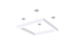 2x2 Square Pattern LED Linear Direct/Indirect Pendant Fixture, 12,600 Lumens, 120 Watt, 120-277V, 4CCT Selectable, White or Black Finish