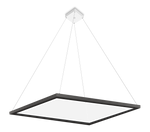 2X2 Square Up/Down Pendant LED Fixture, 5000 Lumen Max, Wattage and CCT Selectable, Pendant Mounted, 110-277V, White or Black Finish