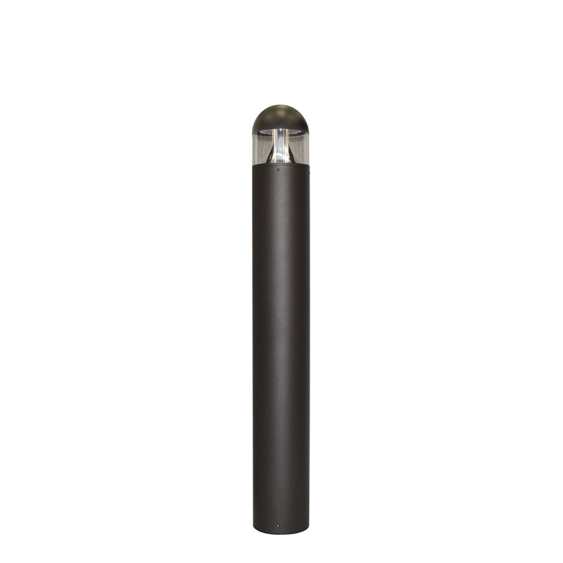 6" LED Round Top Bollard, 3997 Lumen Max, Wattage and CCT Selectable, 120-277V, Bronze