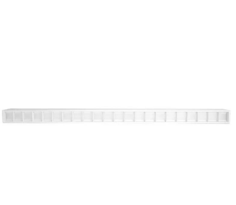 4FT Superior Architectural Seamless Linear Lights with White Louver Lens, 4710 Lumen Max, 40W, CCT Selectable, 120-277V