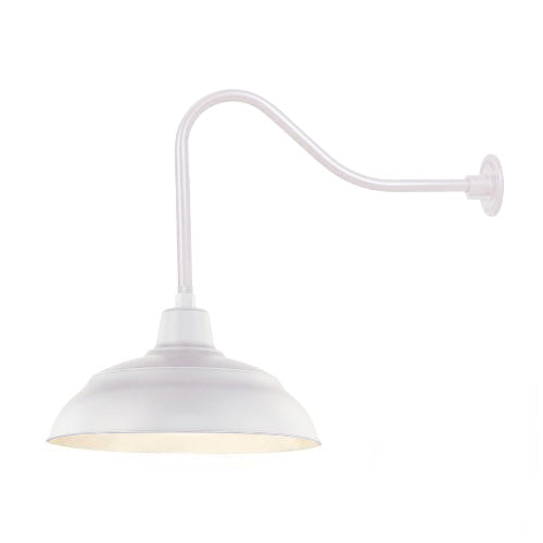 Millennium Lighting 17" RLM Warehouse Shade Goose Neck Mount, White Finish