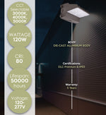 Full Cutoff LED Wall Pack Light, 120 Watt, 16450 Lumen Max, CCT Selectable, Integrated Photocell, 120-277V, Bronze Finish