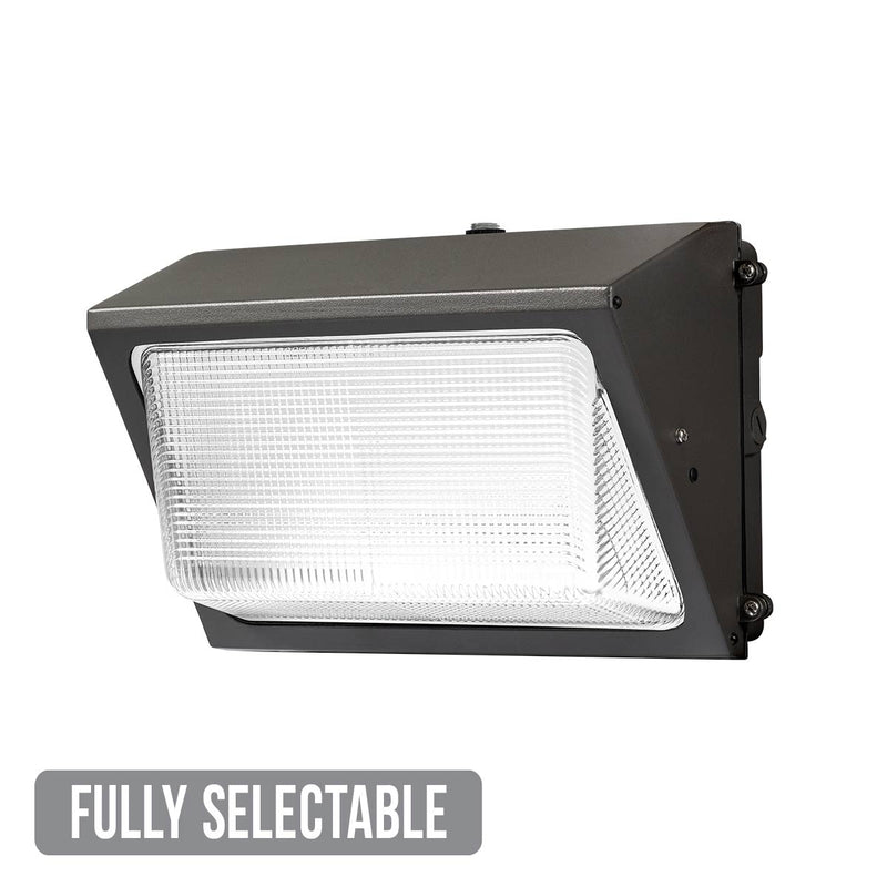 Classic LED Wall Pack, 9,490 Lumen Max, Wattage and CCT Selectable, 120-277V or 347-480V, Bronze