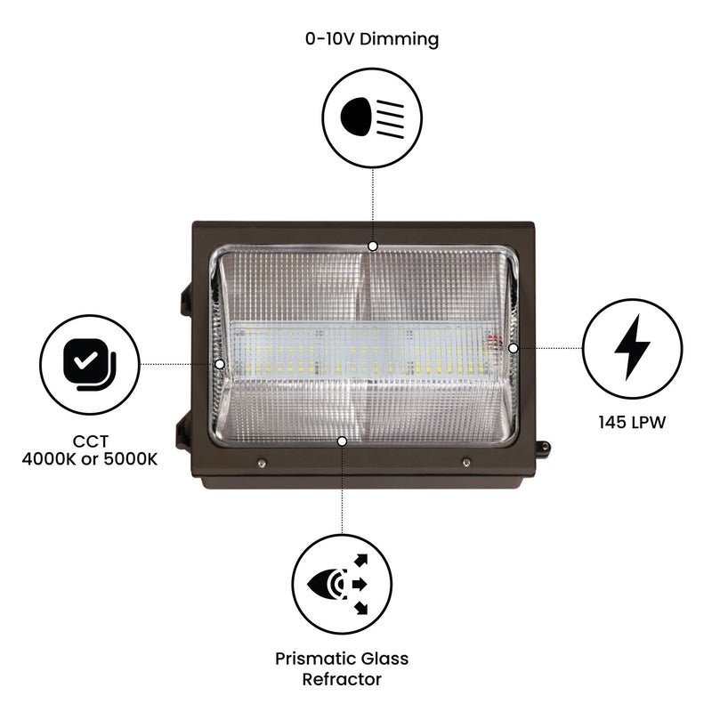 High Lumen LED Wall Pack, G3, 120 Watt, 16300 Lumens, 120-277V, 4000K