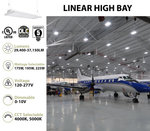 Premium 4FT LED Linear High Bay, 37,150 Lumen Max, Wattage and CCT Selectable, 120-277V