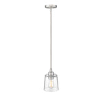 Mini-Pendant Light, Brushed Nickel or Matte Black Finish, Evalon Collection