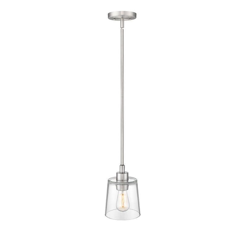 Mini-Pendant Light, Brushed Nickel or Matte Black Finish, Evalon Collection