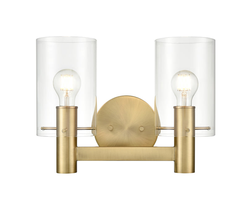 2 Light Vanity, Apolla Collection, Matte Black or Vintage Brass