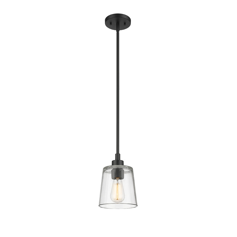 Mini-Pendant Light, Brushed Nickel or Matte Black Finish, Evalon Collection