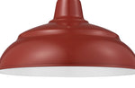 Millennium Lighting 14" RLM Warehouse Shade With Selected Goose Neck Mount and Wire Guard, Satin Red Finish