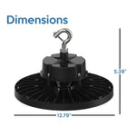 Aries G3 LED UFO High Bay, 150/200/240 Wattage Selectable, 120-277V, 33600 Lumen, CCT Selectable, Black Finish