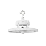 Aries G3 LED UFO High Bay, 80/100/150 Wattage Selectable, 120-277V, 12,000/14,500/21,000 Lumens, CCT Selectable, White Finish, Comparable to 320-400 Watt Fixture