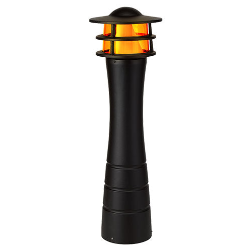 AmberLED Lighthouse Bollard, 19W, 1400K, 120-277V, Black, Nautical Series