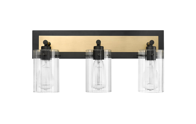 Vanity Light, Gasol Collection, Matte Black / Vintage Brass