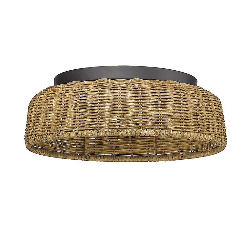 Millennium Lighting, 2 Light Flush Mount Ceiling Light, Natural Rattan