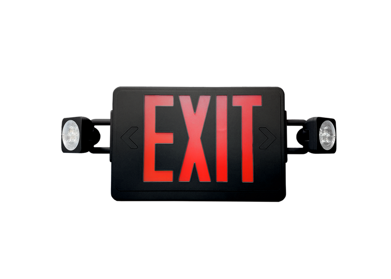 Reduced Profile All LED Exit & Emergency Thermoplastic Combo, Red or Green, White or Black Housing