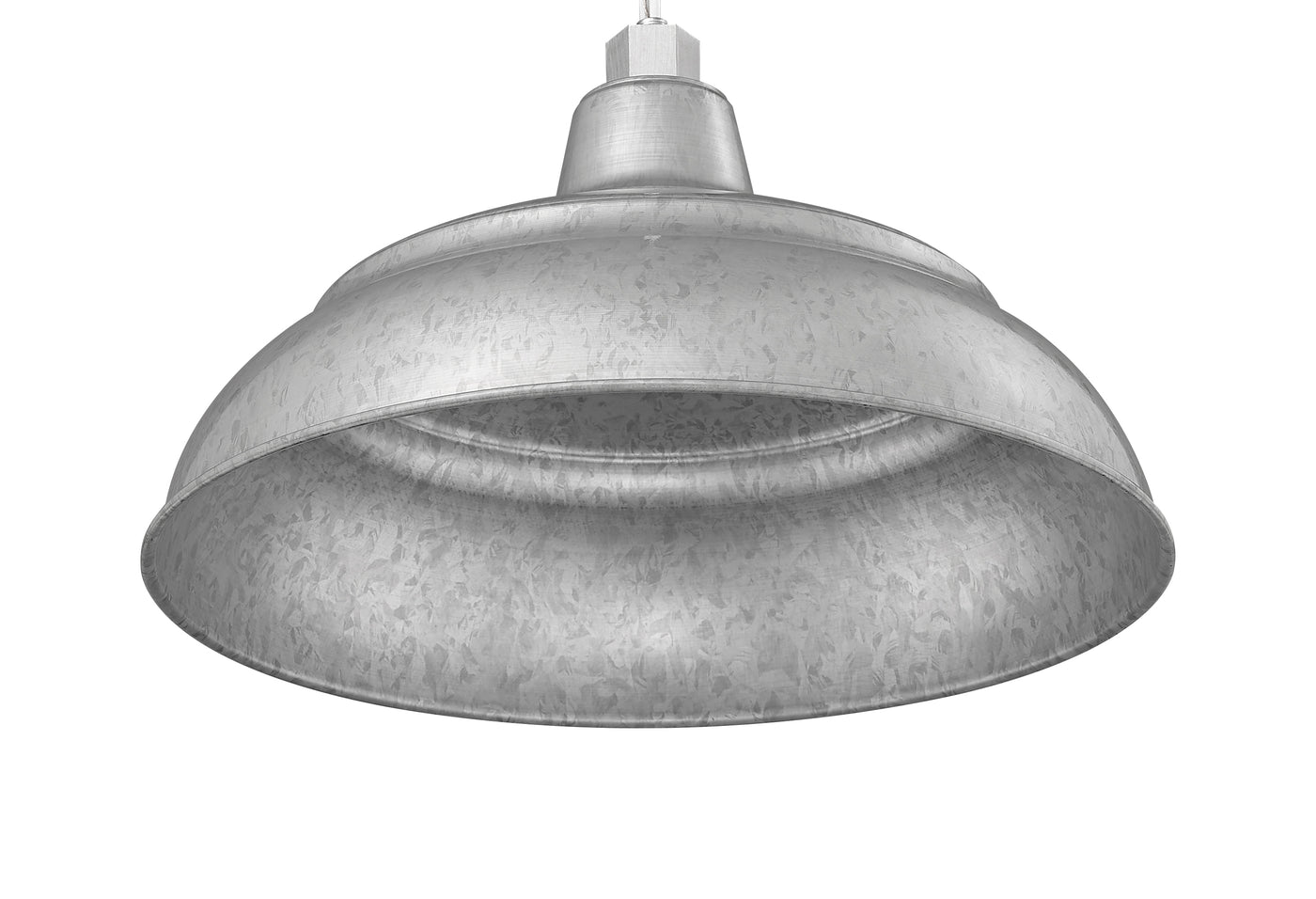 Millennium Lighting 14" RLM Warehouse Shade With Selected Goose Neck Mount and Wire Guard, Galvanized Finish