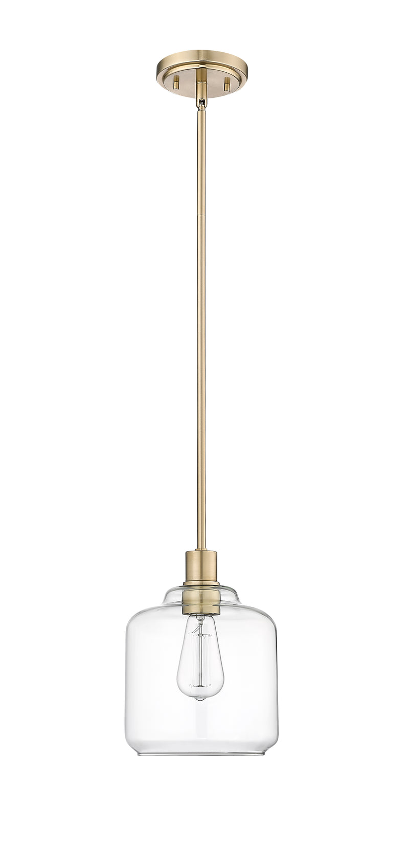 Mini-Pendant Light, Brushed Nickel, Matte Black, Modern Gold or Rubbed Bronze Finish, Asheville Collection