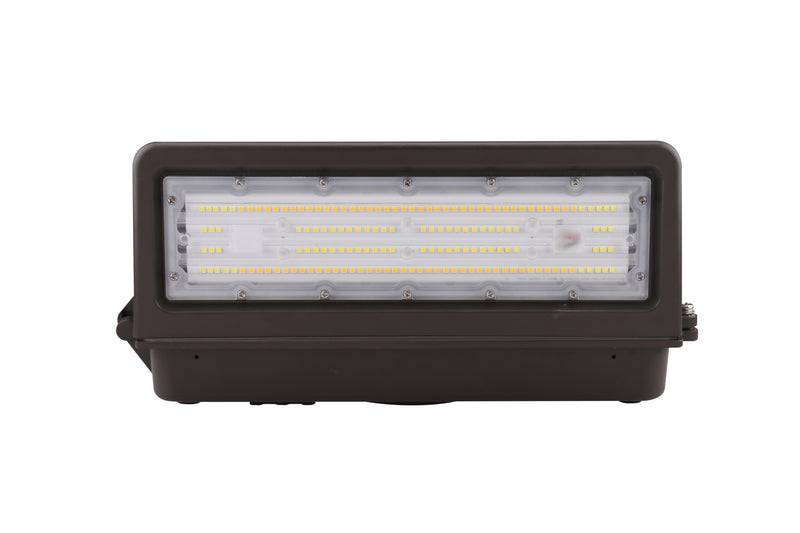 LED Full Cutoff Wall Pack, 5760 Lumen Max, Wattage and CCT Selectable, Integrated Photocell, 120-277V