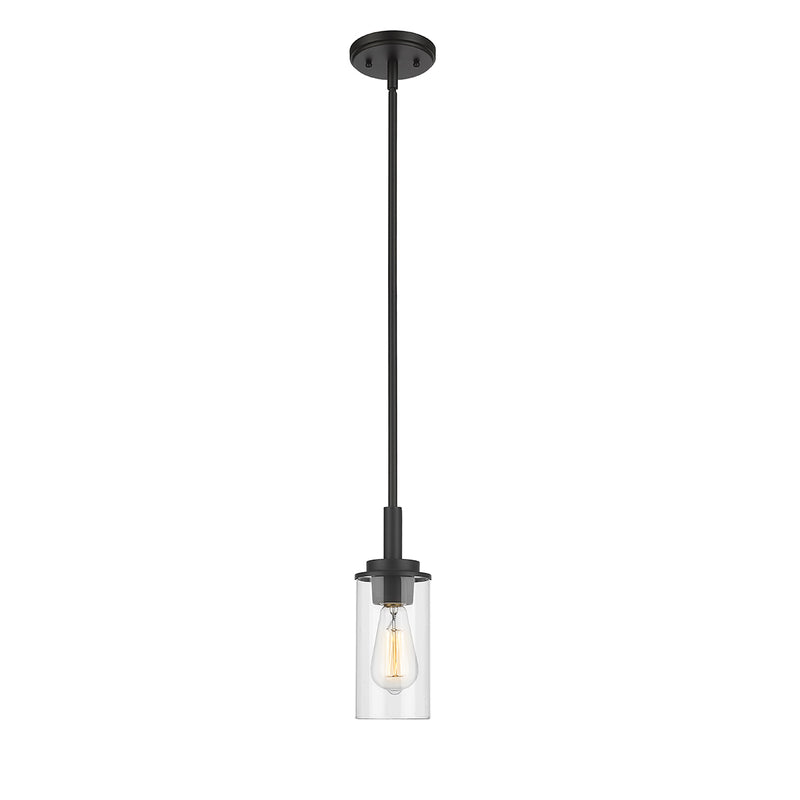 Mini-Pendant Light, Brushed Nickel or Matte Black Finish, Janna Collection