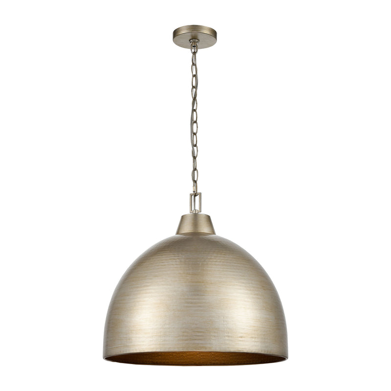 17" Pendant Light, Arrco Collection, Antique Silver Leaf Finish