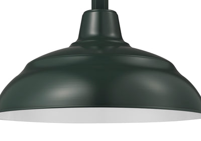 Millennium Lighting 17" RLM Warehouse Shade Goose Neck Mount, Satin Green Finish