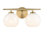 2 Light Vanity, Kimorra Collection, Matte Black or Vintage Brass Finish