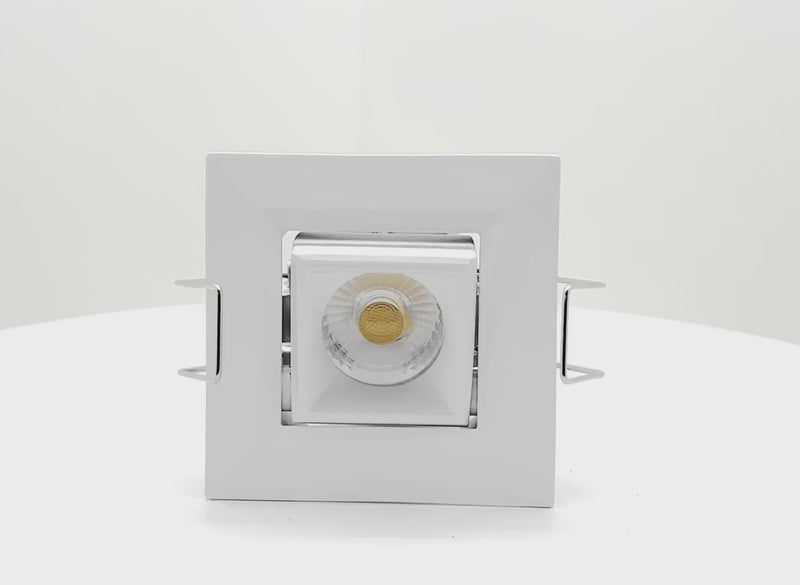 1" LV Square Gimbal Downlight: Mini-Line, 6W, 3000K, 12V, White, Black or Bronze Finish