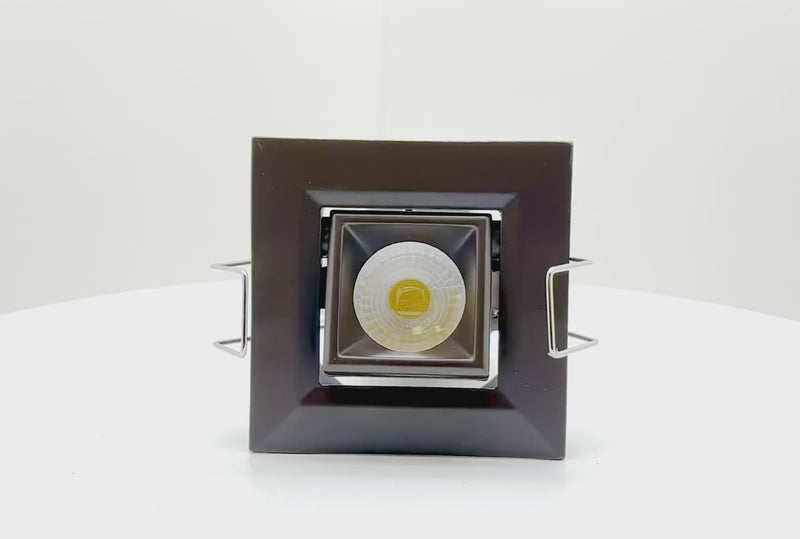 1" LV Square Gimbal Downlight: Mini-Line, 6W, 3000K, 12V, White, Black or Bronze Finish