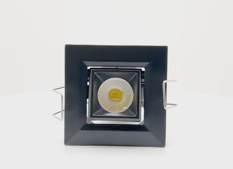 1" LV Square Gimbal Downlight: Mini-Line, 6W, 3000K, 12V, White, Black or Bronze Finish