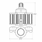 LED 180 Degree Flat HID Retrofit Lamps, 11250 Lumen Max, Wattage Selectable, 5000K, 120-277V