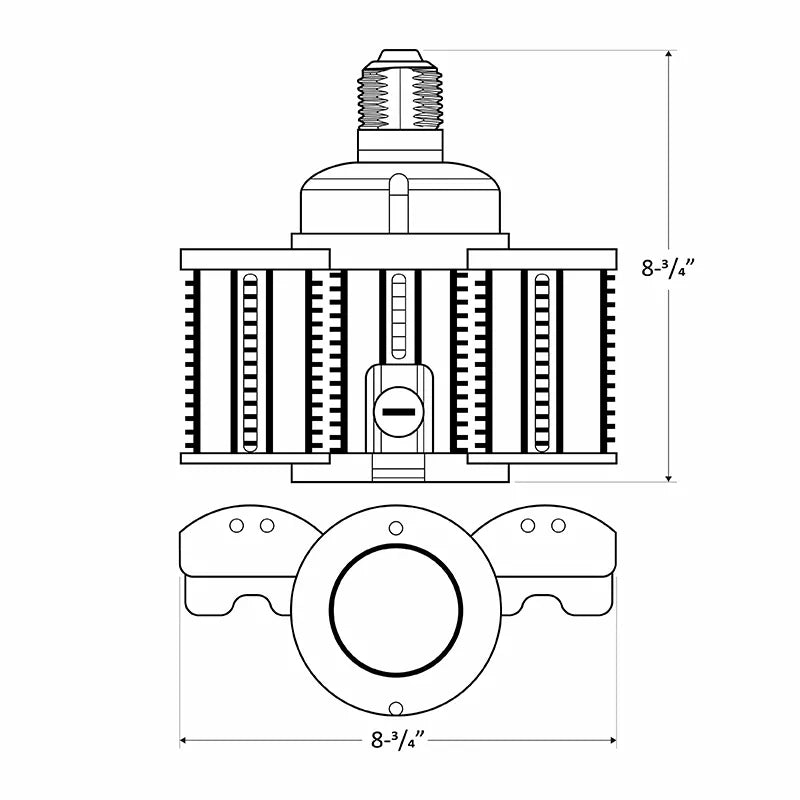 LED 180 Degree Flat HID Retrofit Lamps, 11250 Lumen Max, Wattage Selectable, 5000K, 120-277V