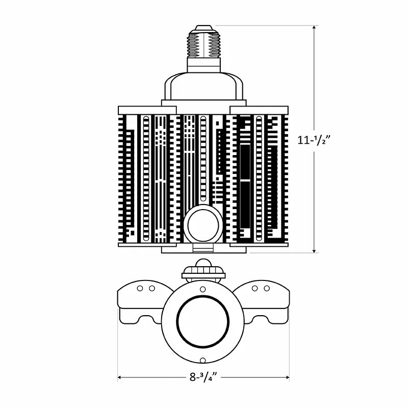 LED 180 Degree Flat HID Retrofit Lamps, 16500 Lumen Max, Wattage Selectable, 5000K, 120-277V