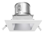 4" LED SQUARE COMMERCIAL RECESSED LIGHT, 3200 LUMEN MAX, WATTAGE AND CCT SELECTABLE, 120-277V, HAZE OR WHITE