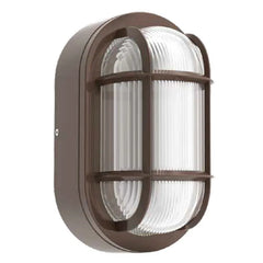 Traditional Bulkheads with Photocell, 1700 Lumens, Wattage and CCT Selectable, 120-277V, Bronze or Black Finish