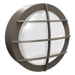 Round Bulkheads with Photocell, 1275 Lumens, Wattage and CCT Selectable, 120-277V, Bronze or Black Finish