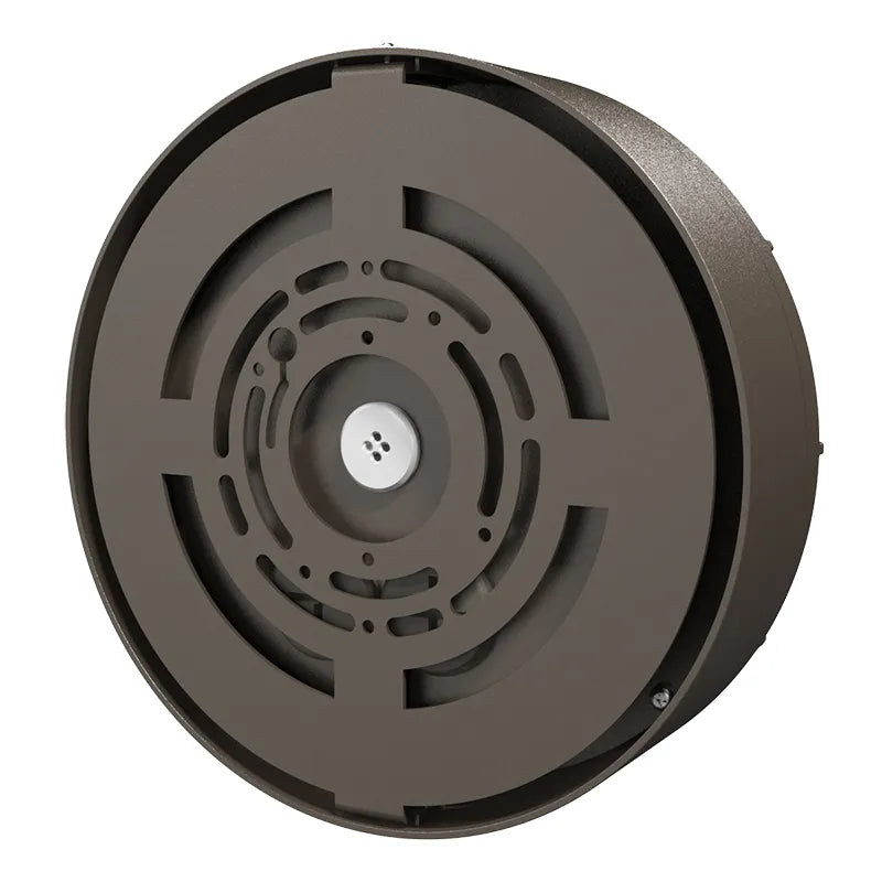 Round Bulkheads with Photocell, 850 Lumens, Wattage and CCT Selectable, 120-277V, Bronze or Black Finish