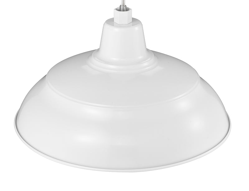 Millennium Lighting 17" RLM Warehouse Shade Goose Neck Mount, White Finish