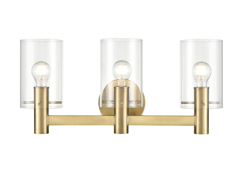 3 Light Vanity, Apolla Collection, Matte Black or VIntage Brass