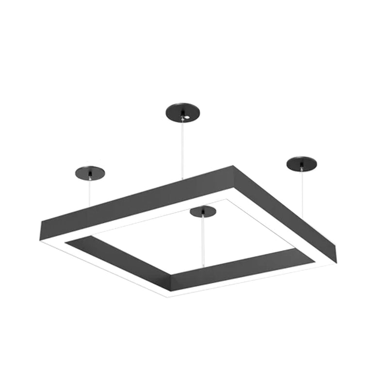 2x2 Square Pattern LED Linear Direct/Indirect Pendant Fixture, 12,600 Lumens, 120 Watt, 120-277V, 4CCT Selectable, White or Black Finish