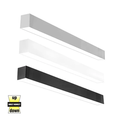 4 FT LED Direct/Indirect Suspended Linear Fixture G2, 6900 Lumen Max, Wattage and CCT Selectable, 120-277V, Black, White, or Silver Finish