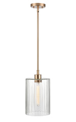 8" Pendant Light, Brushed Nickel or Modern Gold Finish, Chastine Collection