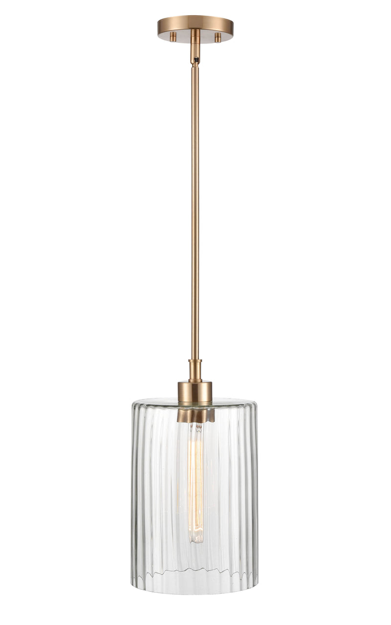 8" Pendant Light, Brushed Nickel or Modern Gold Finish, Chastine Collection