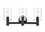 3 Light Vanity, Apolla Collection, Matte Black or VIntage Brass