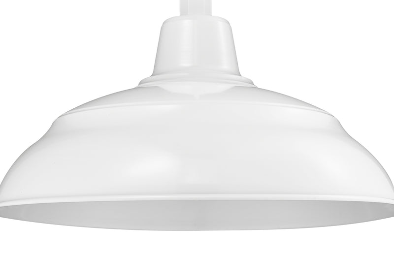 Millennium Lighting 17" RLM Warehouse Shade Goose Neck Mount, White Finish