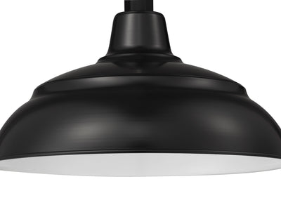 Millennium Lighting 14" RLM Warehouse Shade With Selected Goose Neck Mount and Wire Guard, Satin Black Finish