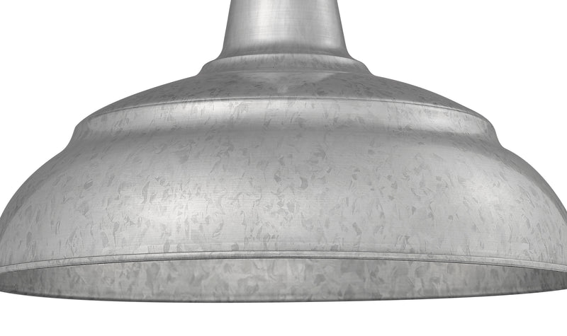 Millennium Lighting 14" RLM Warehouse Shade With Selected Goose Neck Mount and Wire Guard, Galvanized Finish